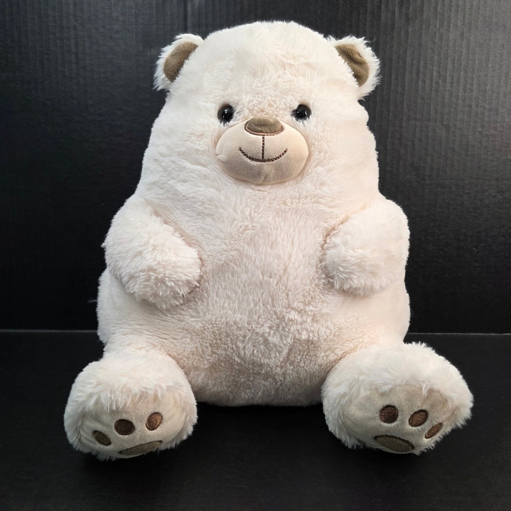 Walmart Cream Eco Bear Plush Stuffed Animal 12" Round Soft Chubby Teddy
